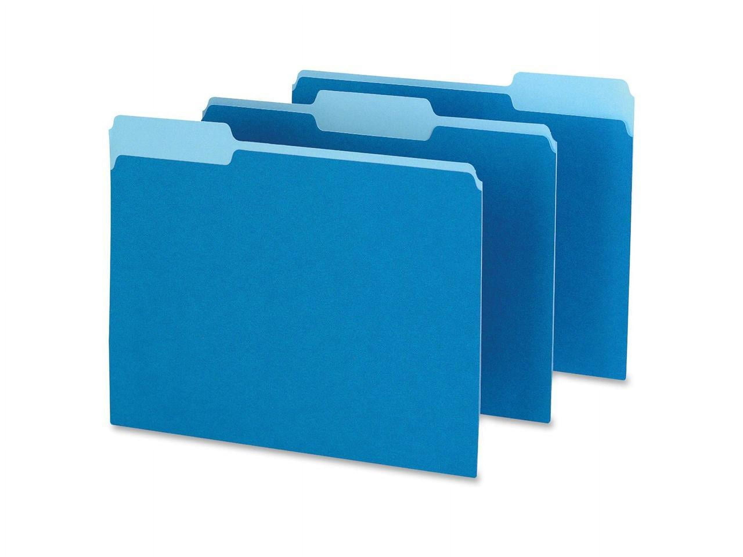 Pendaflex Two-Tone File Folder, Letter Size, 1/3 Cut Tabs, Blue, Pack of 100