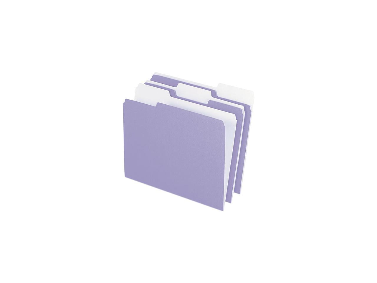 Pendaflex Two-Tone File Folder, Letter Size, 1/3 Cut Tabs, Lavender, Pack of 100