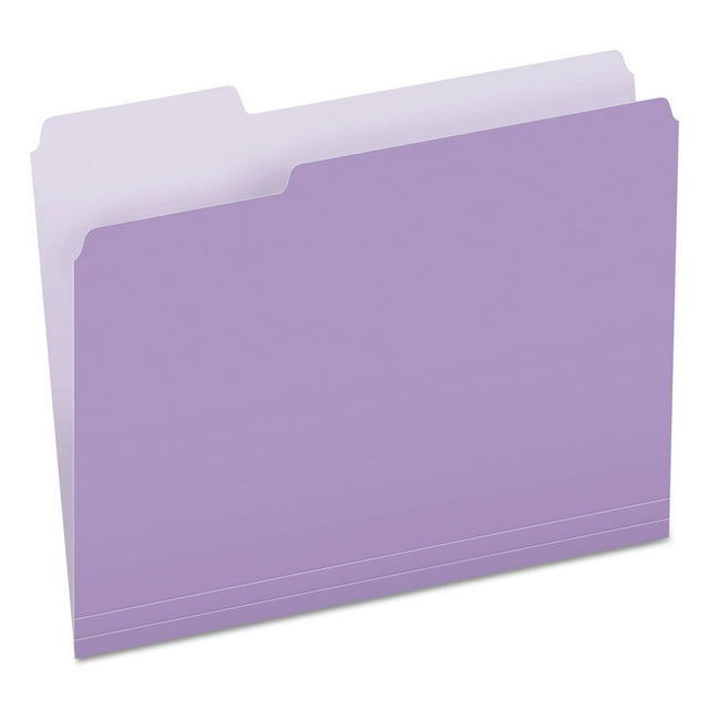 Pendaflex TwoTone File Folder, Letter Size, 1/3 Cut Tabs, Lavender