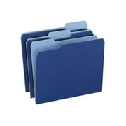 Pendaflex Two-Tone File Folder, Letter Size, 1/3 Cut Tabs, Navy, Pack of 100