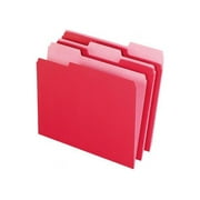 Pendaflex Two-Tone File Folder, Letter Size, 1/3 Cut Tabs, Red, Pack of 100