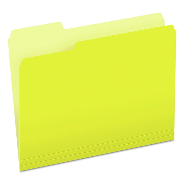 Pendaflex TwoTone File Folder, Letter Size, 1/3 Cut Tabs, Yellow, Pack