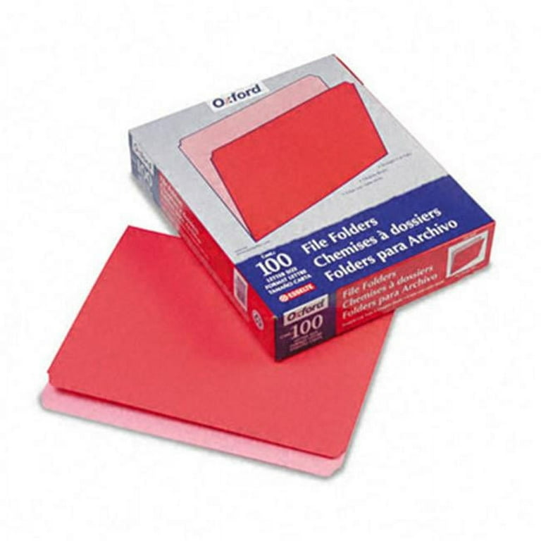 Colored File Folders, Straight Tabs, Letter Size, Red/Light Red, 100/Box Colored File Folders, Straight Tabs, Letter Size, Red/Light Red, 100/Box