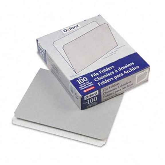 Pendaflex Two-Tone File Folders- Straight Cut- Top Tab- Letter- Gray/Light Gray- 100/Box