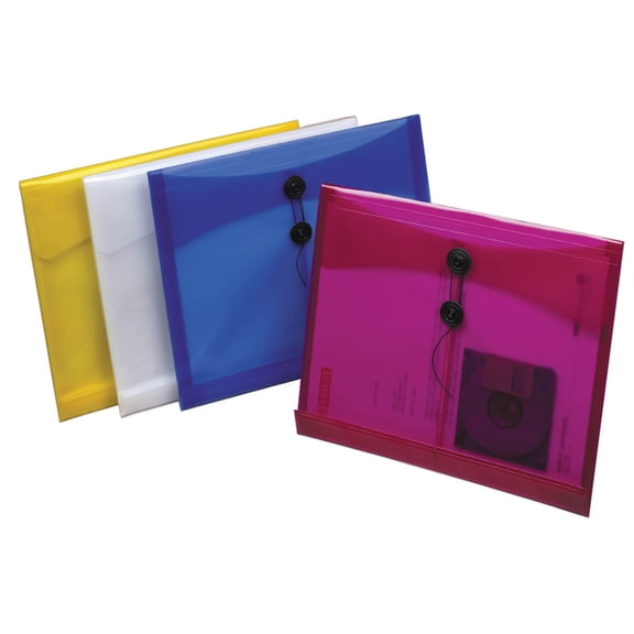 1" Assorted Colors Side Load Poly String Envelope