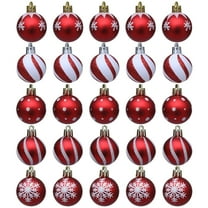 Pendant 25ct Red and White Shatterproof Christmas Ball Ornaments Set Plastic Christmas Tree Decorations with Sturdy Caps and Strings for Indoor Outdoor Holiday Decor,4cm(25PCS) JASKFLY