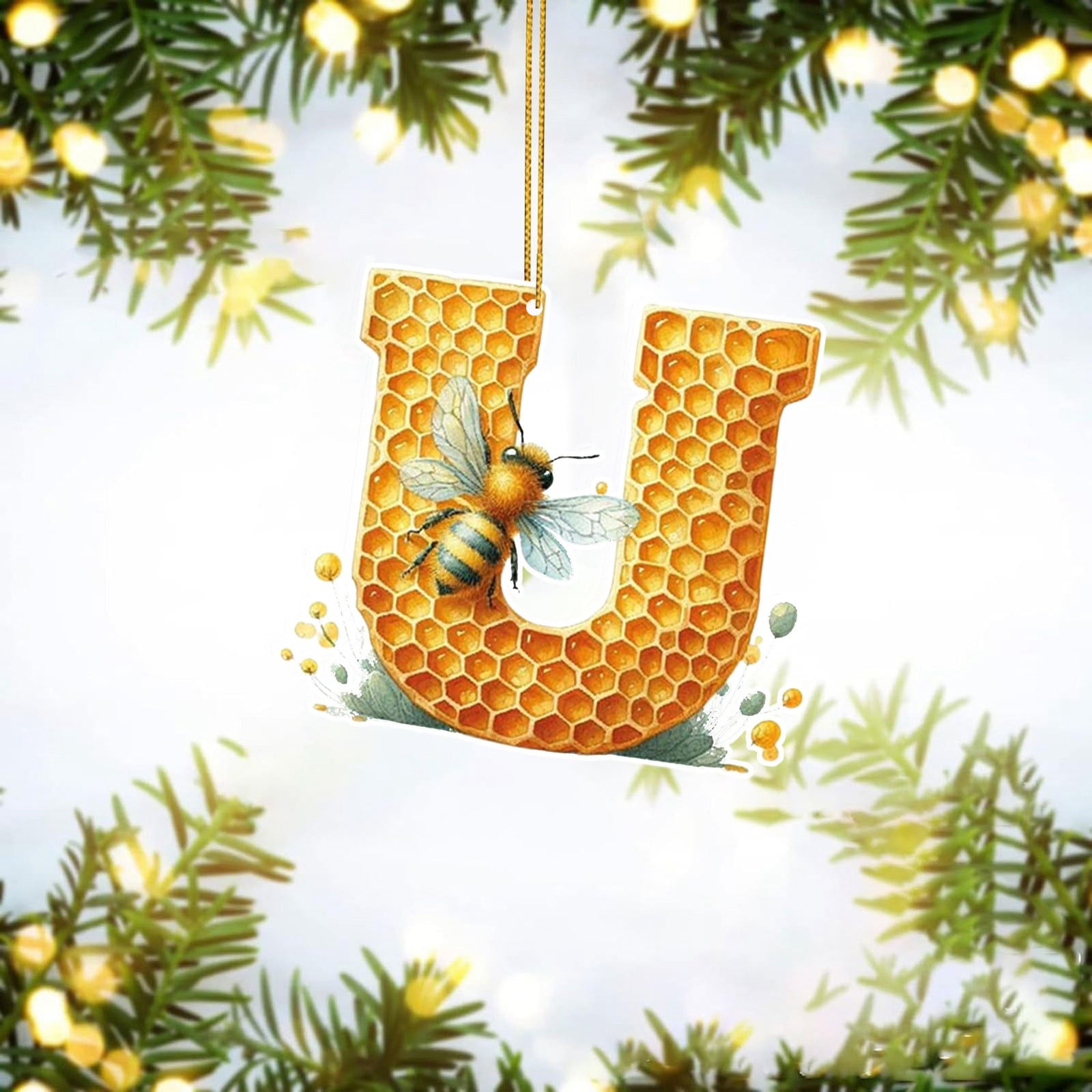 Pendant 26 Surname Letter Holiday Ornaments 2D Acrylic Ornaments 26