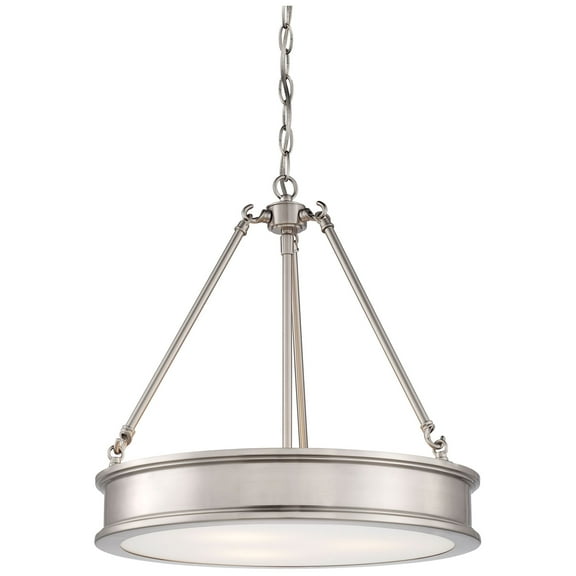 Pendant 3 Light In Transitional Style 18.5 Inches Tall By 19 Inches Wide-Brushed Nickel Finish    -Traditional Installation Minka Lavery 4173-84