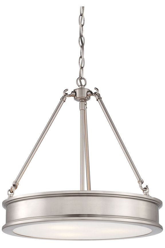 Pendant 3 Light In Transitional Style 18.5 Inches Tall By 19 Inches Wide-Brushed Nickel Finish    -Traditional Installation Minka Lavery 4173-84