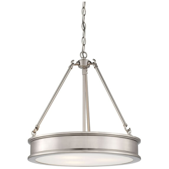 Pendant 3 Light In Transitional Style 18.5 Inches Tall By 19 Inches Wide-Brushed Nickel Finish -Traditional Installation Minka Lavery 4173-84