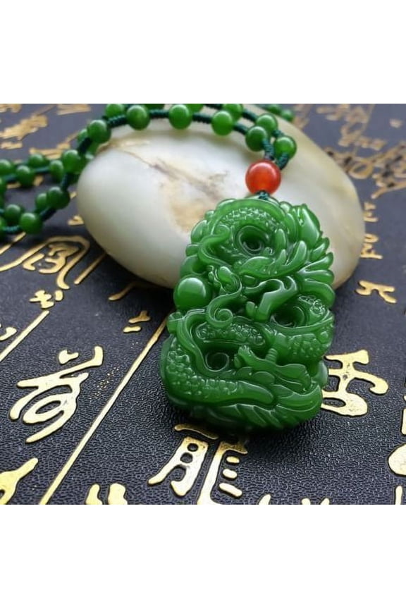 Pendant Agate Necklace China's Natural Hand Carved Jade Dragon