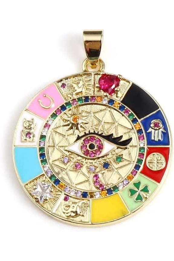 Pendant Amulet Magical Lucky Symbols Horus Eye,Golden Jewelry Vintage Powerful Gift for Women Men
