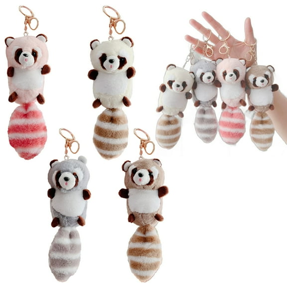 Pendant Clearance! Abaodam Raccoon Keychains Plush Stuffed Keychain Cute Soft Plush Raccoon Keychain Animal Pendant Toy Jewelry For Bag Purse