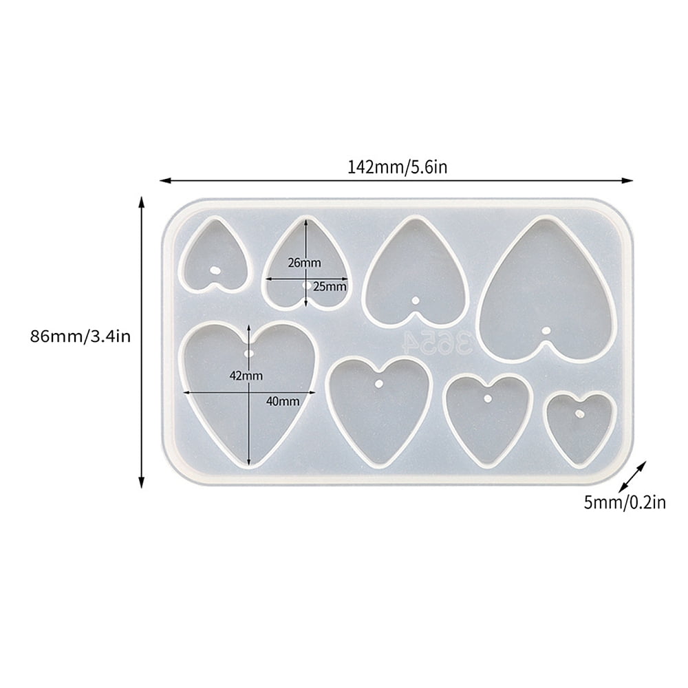 Pendant DIY Silicone Molds Resin Casting Molds for UV Resin Epoxy Resin Craft Making Heart 81x108x5mm