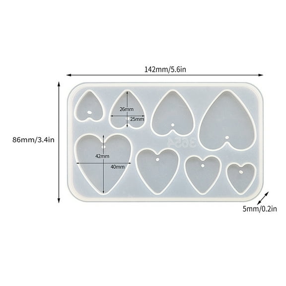 Pendant DIY Silicone Molds Resin Casting Molds for UV Resin Epoxy Resin Craft Making Heart 81x108x5mm