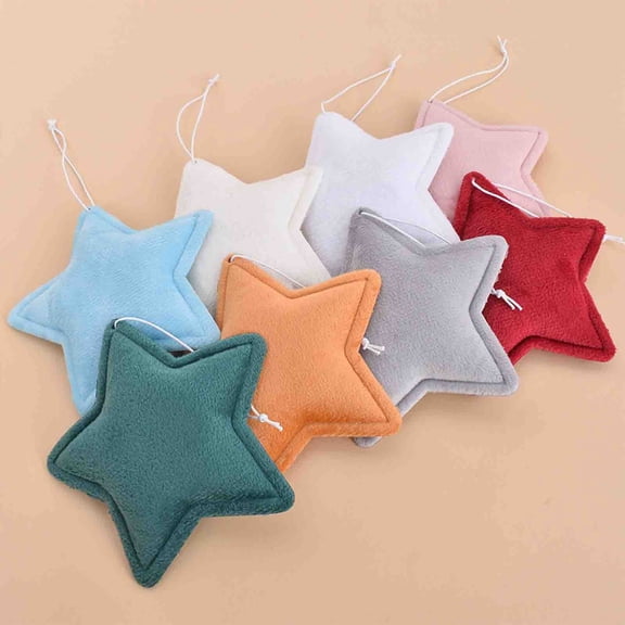 Pendant Decoration – Star Ornament | Hanging Accent, Recycled Cloth, Sea Glass Look | Thoughtful Gift | Multicolor | 5-Pack | 4.92 in