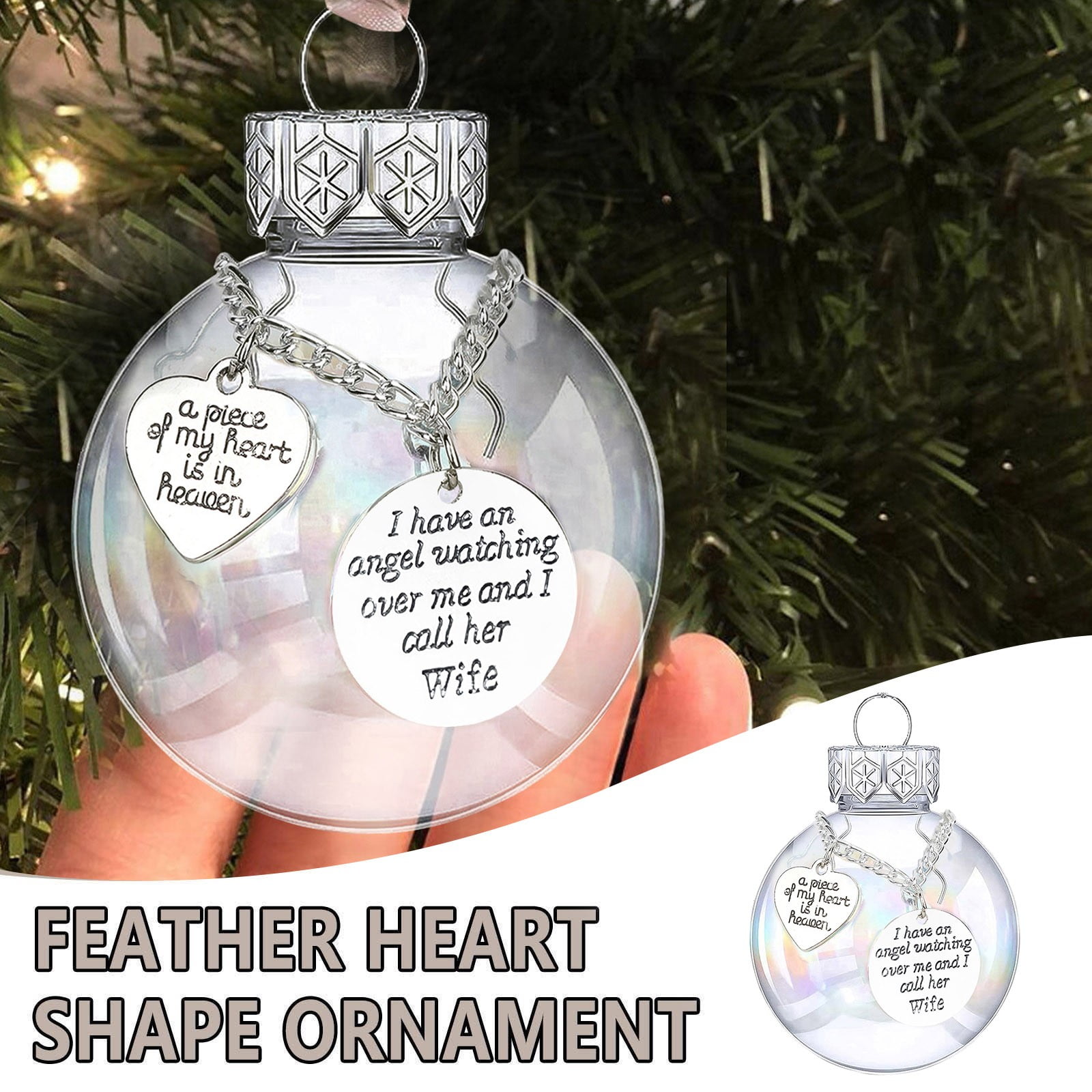 Pendant For Ashes Heart Transparent Colored Spherical Shape Ornament A Piece Of My Heart Is In