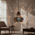 thumbnail image 1 of CLASSICO Turkish Mosaic Glass Gourd-Shaped Pendant Ceiling Lamp, Handcrafted Multicolor Glass Shade, 1 of 4