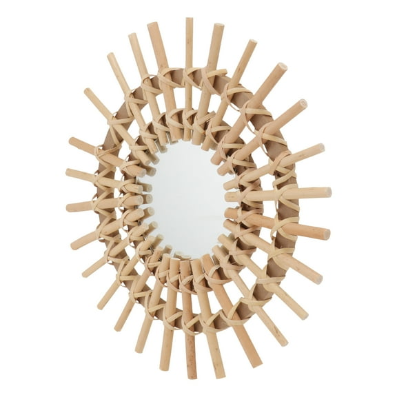 Pendant Home Decor Dressing Mirror Wicker Wall Mirror Rattan Vanity Mirror Wall Mounted Makeup Mirror Chic Woven Mirror