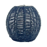 غطاء مصباح معلق مصباح معلق Boho منسوج Rattan سقف دائري أزرق