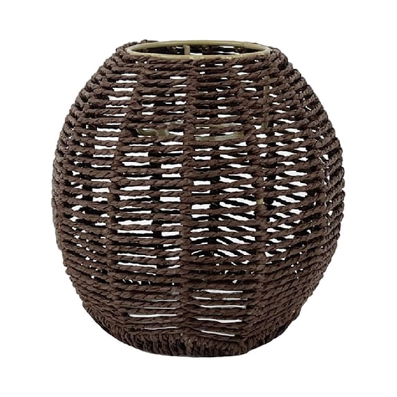Pendant Lamp Shade Hanging Light Fixture Boho Woven Rattan Ceiling Round Brown