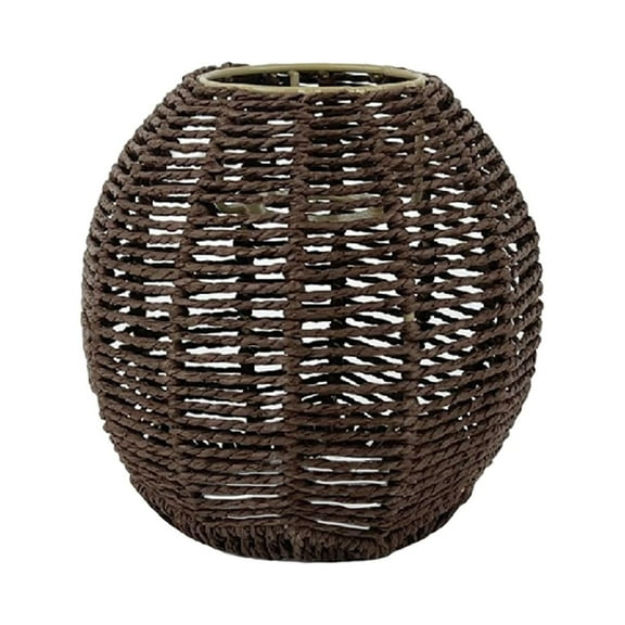 Pendant Lamp Shade Hanging Light Fixture Boho Woven Rattan Ceiling Round Brown