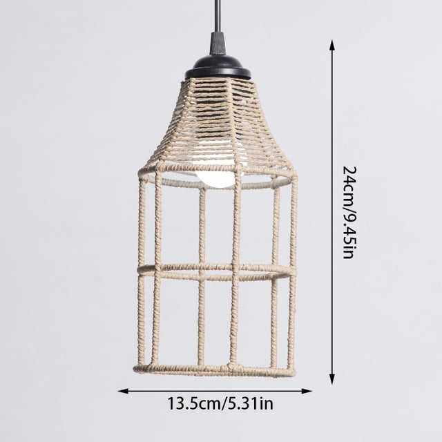 Pendant Lamp Shade Paper Rattan Handwoven Wicker Lampshade Light