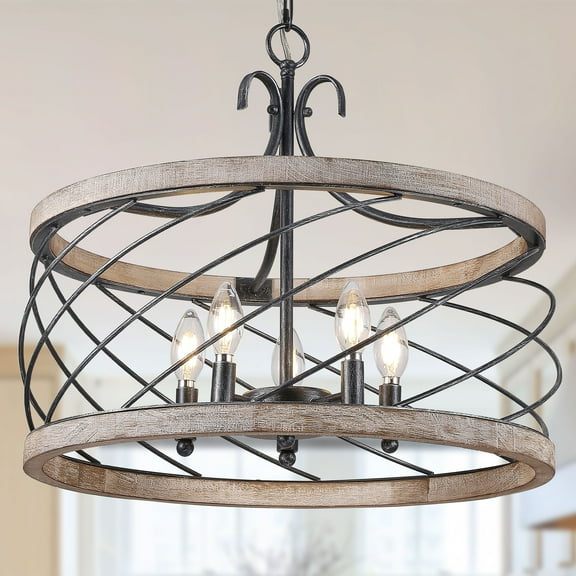 Pendant Light 5 Lights Chandelier with Adjustable Chain for Bedroom Living Room Modern Lighting