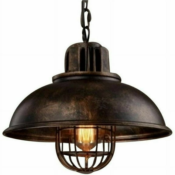 Pendant Light Chandelier Metal Shade Loft Style Vintage Industrial Chandelier Lamp Pendant Light E27, Rust