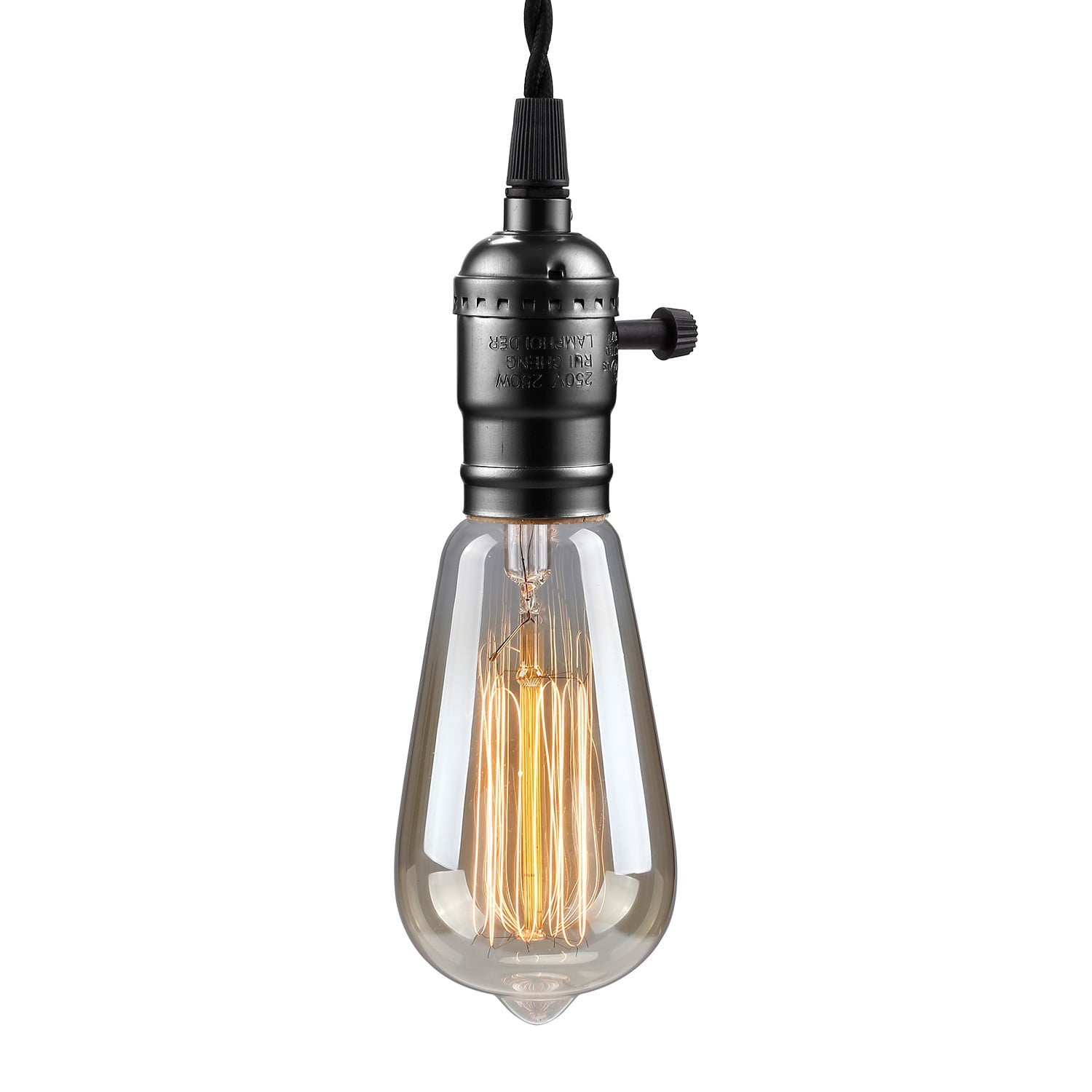 Pendant Light Fixture, 14.8ft UL-Listed Adjustable Cord, Decorative Fixture for Living Room, Coffee Shop, Western Stylish Place, Black