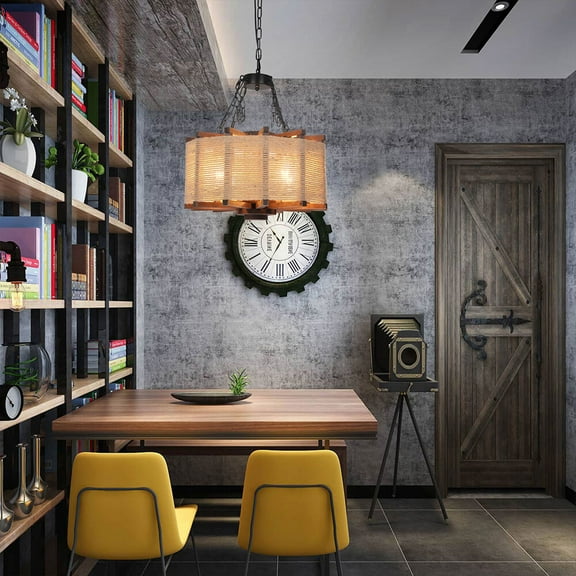 Pendant Light, Retro Creative Style Pendant Light, Height Adjustable Pendant Light for Dining Room, Kitchen Island, Kitchen, Entrance, Attic, Foyer, Bar, Club (Bulb Not Included)
