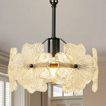 Pendant Light with Petal Glass Lampshade Modern Minimalist Pendant Light Fixture Hanging Island Light for Dining Room Living Room Hallway