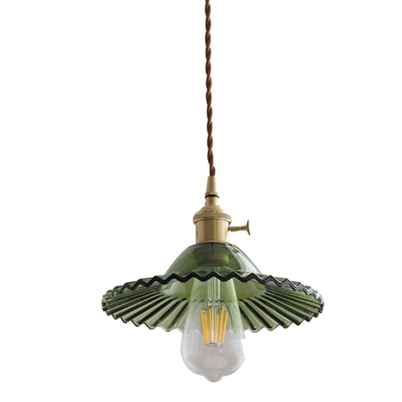 Pendant Light with Pleated Lampshade,Pendant Light Adjustable Hanging Light for Kitchen Island Dining Room Hallway