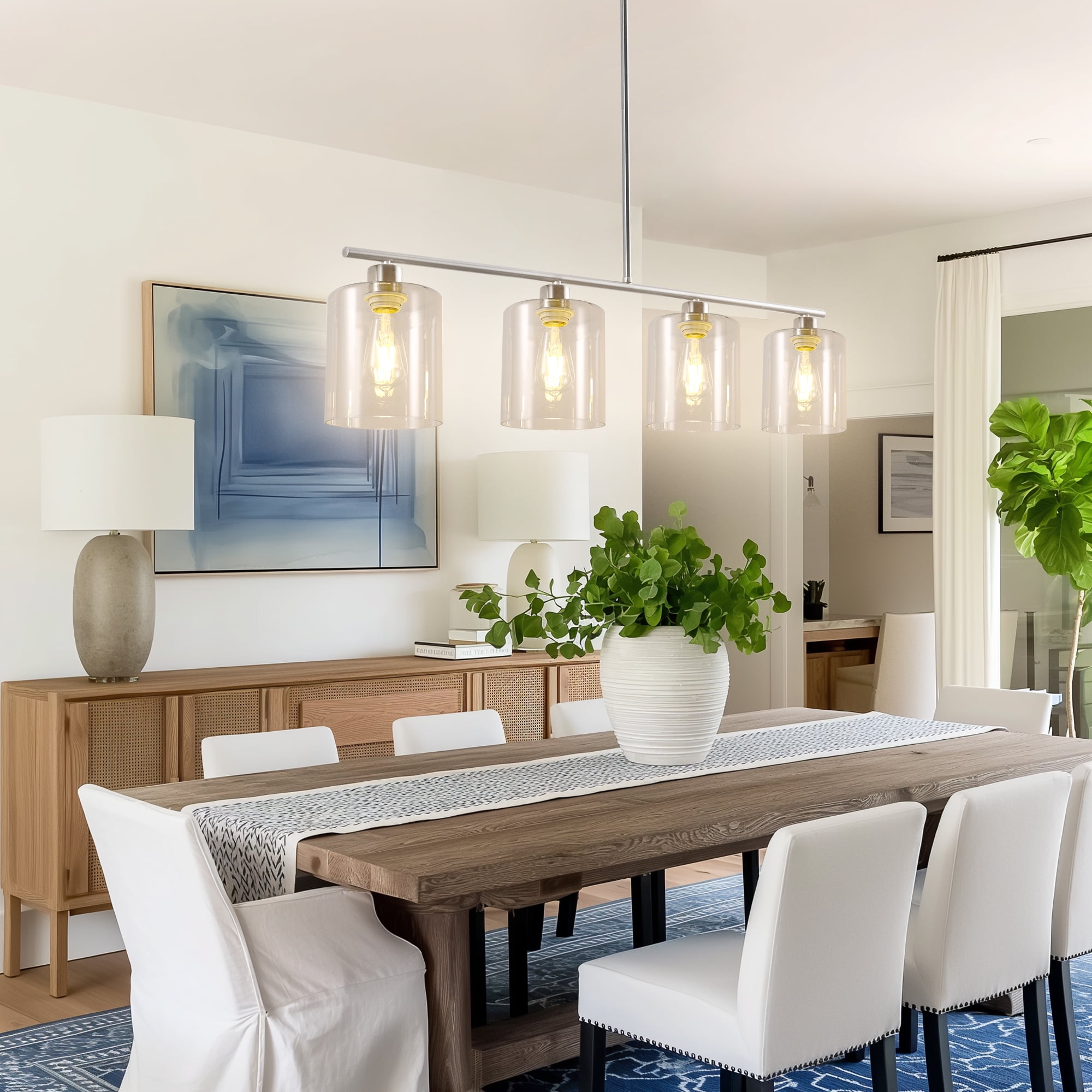 Pendant Lights Kitchen Island, 4-Light Dining Room Light Fixture with ...