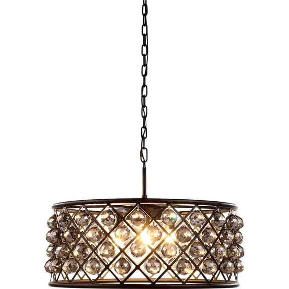 Pendant MADISON 6-Light Polished Nickel Silver Shade Gray Crystal Forged EL-3491