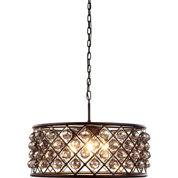 Pendant MADISON 6-Light Polished Nickel Silver Shade Gray Crystal Forged EL-3491