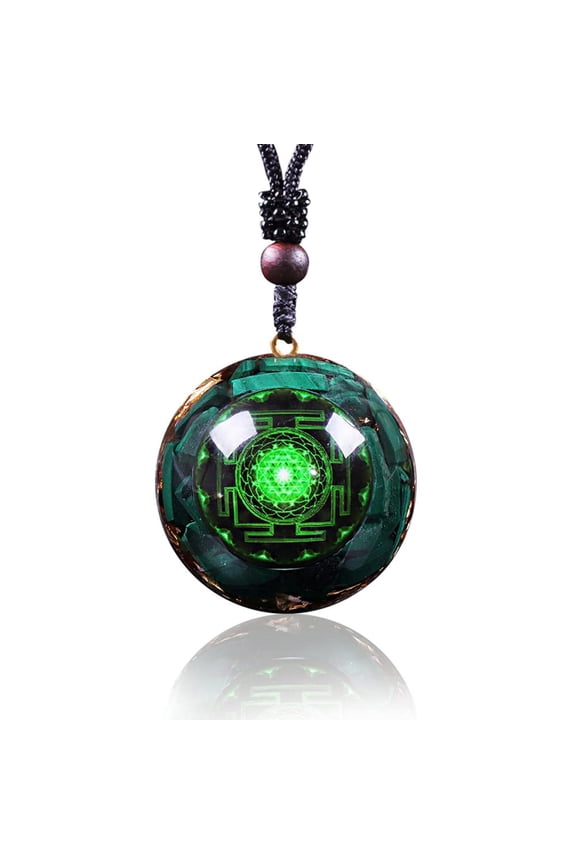 Pendant Malachite Green Crystal Orgone Pendant Necklace Reiki Spiritual Healing Energy Jewelry For Women