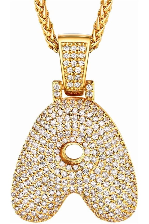 Pendant Mens Hip Hop Jewelry Platinum/18K Gold Plated Lab Diamond Letter Necklaces Custom Number Chain Intials Name Necklaces