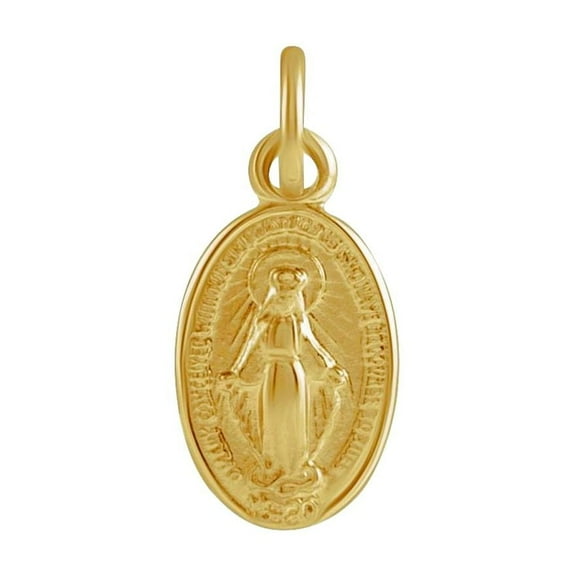 Necklace 14k Yellow Gold 9x6mm Polished Oval Immaculate Conception Medal Pendant for Women