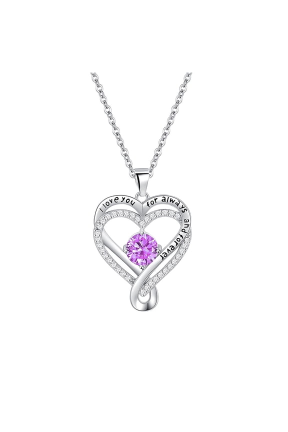 Pendant Necklace – Chic Fashion Necklace for Women Friendly Copper Heart Birthstone Necklace For Womens Women's Jewelry Pendant Necklaces Valentine's Day Jewelry