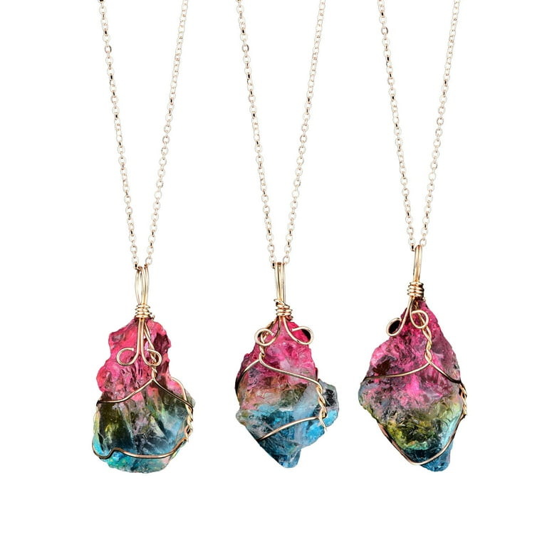 Colorful Gold Rainbow Gemstone Necklaces for Women | Parken Jewelry