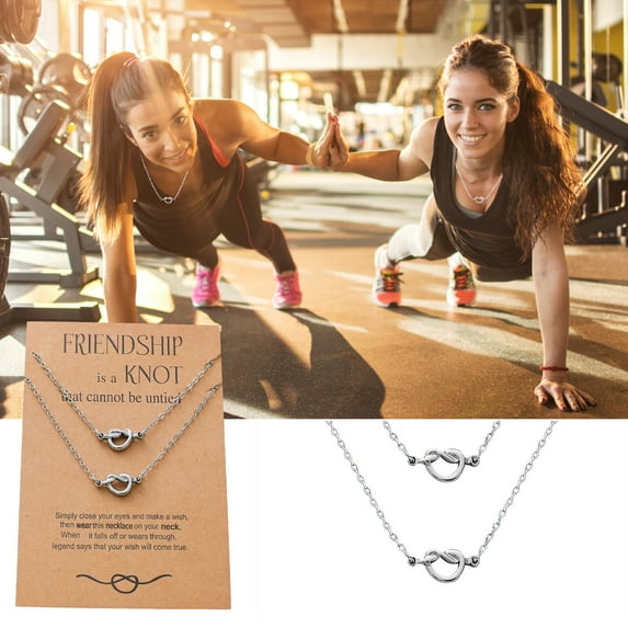 Pendant Necklace for Women Good Friend Good Sister Necklaces Forever Love Knot Matching Friendship Necklaces Card Necklace