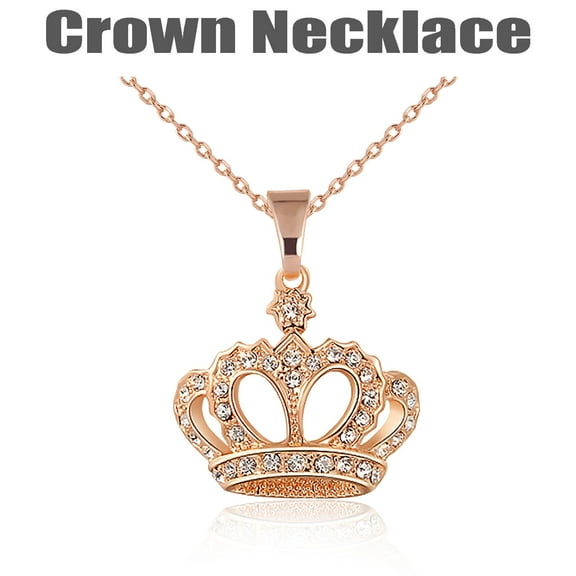 Pendant Necklace for Women New Fashion Set Diamond Necklace Personality Crown Reveals Your Temperament
