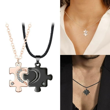 Pendant Necklace for Women Personalized Couple Matching Necklace Friendship Pendant Jewelry Suitable for Valentine'S Day