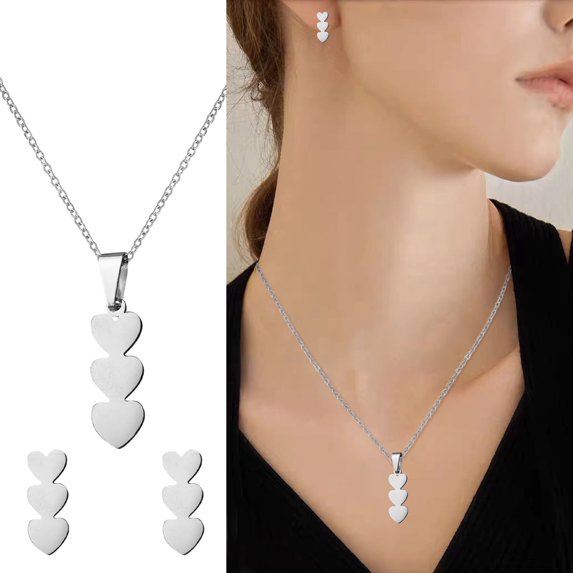 Pendant Necklace for Women Simple Heart Pendant Necklace Love Music Note Earrings Personality Jewelry
