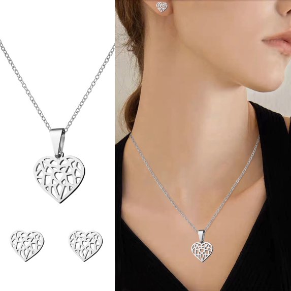 Pendant Necklace for Women Simple Heart Pendant Necklace Love Music Note Earrings Personality Jewelry