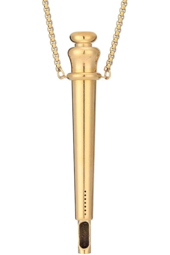 Pendant Portable Pendant NecklaceScoop Necklace Stainless Steel Wearable Mini ScoopPortable Anxiety Relief (1pc,Golden