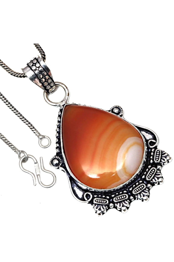 Pendant Shiney Labradorite Gemstone Valentine'Day Gift Silver Jewelry 2.25"