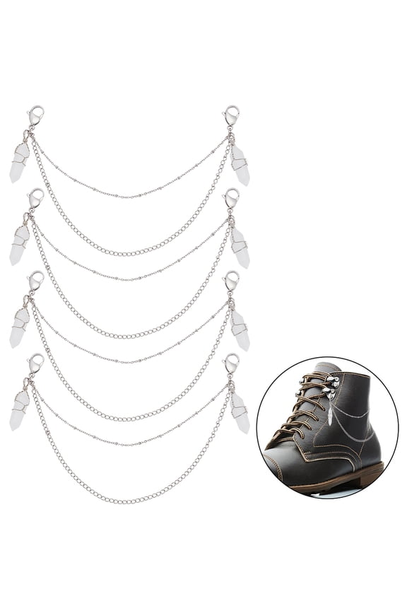Pendant Shoe Decoration Double Strand Curb Cable Chain with 304 Stainless Steel Lobster Claw Clasps