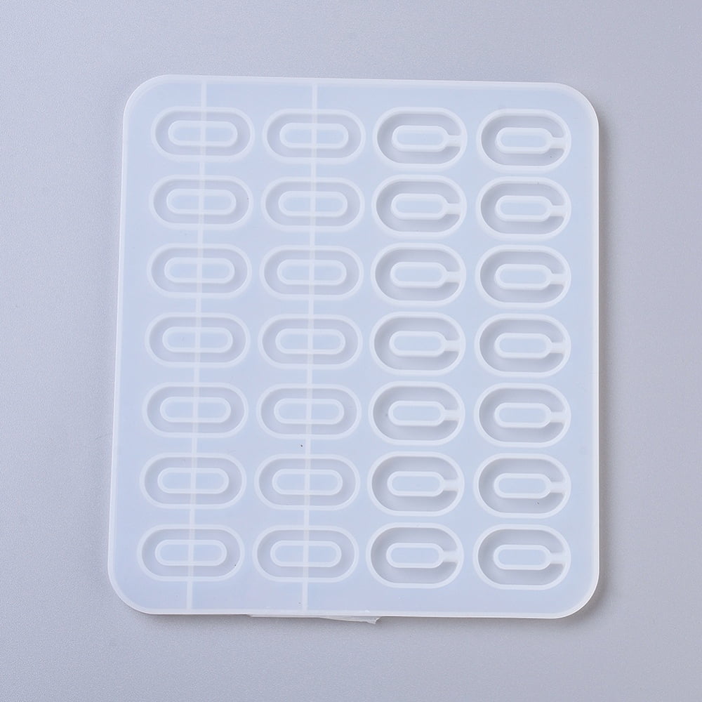 Pendant Silicone Molds Resin Casting Molds For UV Resin Epoxy Resin Jewelry Making Oval White 170x151x6mm Oval: 30x15mm & 27x17mm Hole: 21.5x8mm & 18x7.5mm